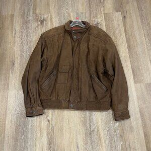 Vtg Wilson Adventure Bound Distressed Leather Bomber Jacket Men L Camel Brown |